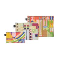 LOQI Frank Lloyd Wright Zip Pockets 3pcs Set Multi-Coloured 32x25cm/27x20cm/23x13cm