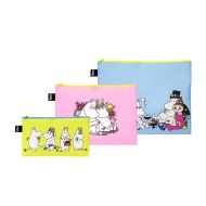 LOQI Moomin Together Zip Pocket 3pcs Set Multi-Coloured