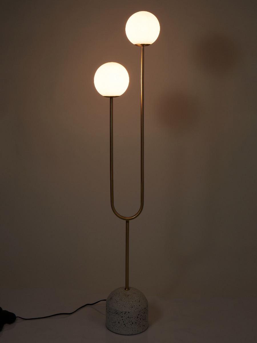 Amalfi Tivoli Floor Lamp Bedroom Living Room Study Standing Light White/Gold - Picture 9 of 9