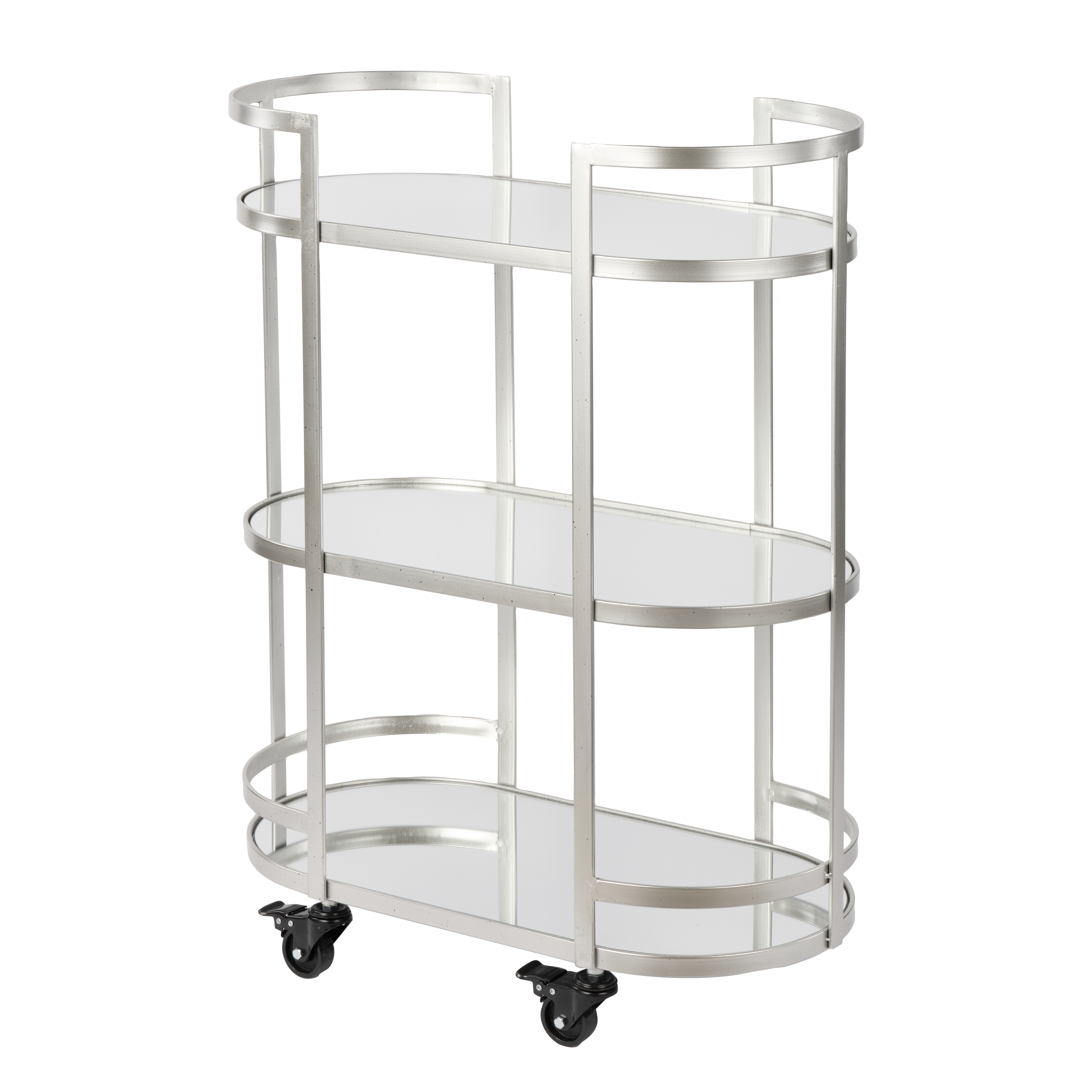 Amalfi Arden Bar Cart Kitchen Wine Alcohol Serving Drinks Trolley Antique Silver - Picture 1 of 6